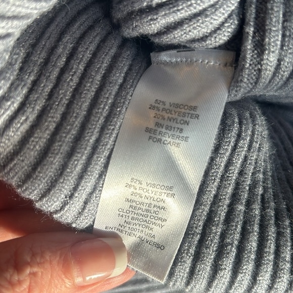 House of Harlow 1960 Dune Blue Knit Ribbed Long Sleeve Square Neck Dress Sz Med - Picture 10 of 10